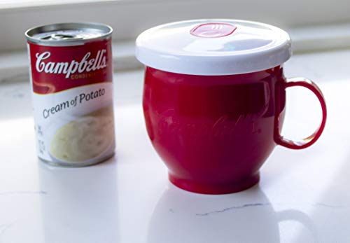 Evriholder Plastic Campbell's Micro Microwave Mug, On-The-Go Soup, Easy Lunch, 22 Ounce, Red (98430-AMZ)