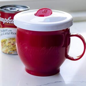 Evriholder Plastic Campbell's Micro Microwave Mug, On-The-Go Soup, Easy Lunch, 22 Ounce, Red (98430-AMZ)