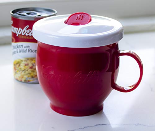 Evriholder Plastic Campbell's Micro Microwave Mug, On-The-Go Soup, Easy Lunch, 22 Ounce, Red (98430-AMZ)