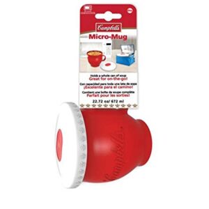 Evriholder Plastic Campbell's Micro Microwave Mug, On-The-Go Soup, Easy Lunch, 22 Ounce, Red (98430-AMZ)