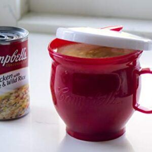 Evriholder Plastic Campbell's Micro Microwave Mug, On-The-Go Soup, Easy Lunch, 22 Ounce, Red (98430-AMZ)