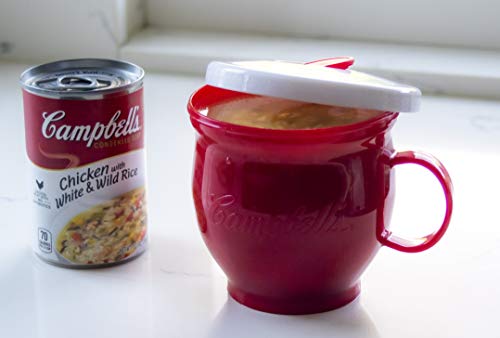 Evriholder Plastic Campbell's Micro Microwave Mug, On-The-Go Soup, Easy Lunch, 22 Ounce, Red (98430-AMZ)