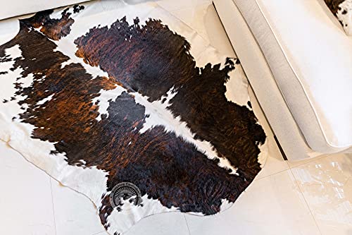 Genuine Tricolor Cowhide Rug Approx. 6 x 7-8 ft. 180 x 220 cm