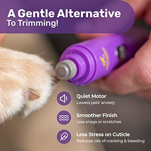 Hertzko Electric Nail Grinder for Dogs & Cats – Rechargeable Dog Nail Trimmer & Clippers, Professional Pet Grooming Kit with USB Wire for Small & Large Dogs