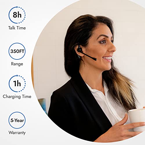Leitner LH280 Wireless Office Headset with Mic - Computer and Telephone Headset - Phone Headsets for Office Phones – On-Ear