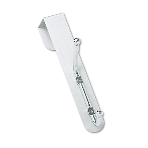 Safco 4166 Over-The-Door Double Coat Hook Chrome-Plated Steel Satin Aluminum Base