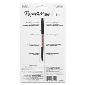 Paper Mate 62145 Flair Porous Point Stick Liquid Pen, Assorted Ink, Ultra Fine, 8/St