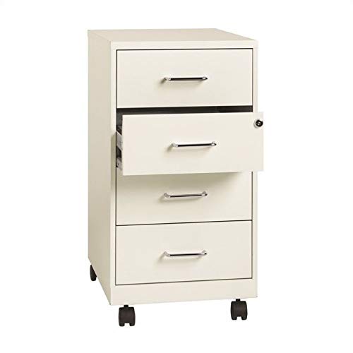 Pemberly Row 4 Drawer Steel File Cabinet in Pearl White