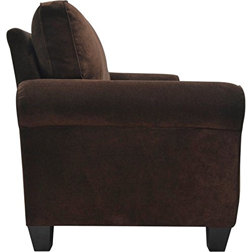 Pemberly Row Contemporary Fabric Upholstered Sofa in Rye Brown
