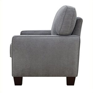 Pemberly Row Modern Loveseat Sofa for Small Apartments, 2 Seater Couch for Living Room, Tool-Free Assembly, Light Grey