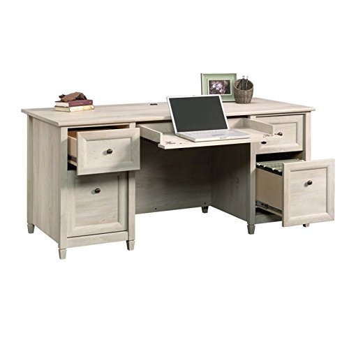 Pemberly Row Executive Desk in Chalked Chestnut