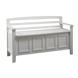 pemberly row entryway storage bench in white with flip-top lid