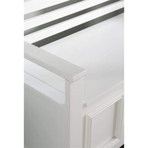 Pemberly Row Entryway Storage Bench in White with Flip-top Lid