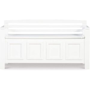 Pemberly Row Entryway Storage Bench in White with Flip-top Lid