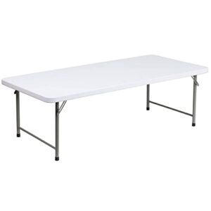 flash furniture paige 4.93-foot kid's granite white plastic folding table