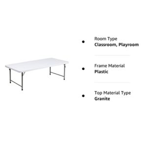 Flash Furniture Paige 4.93-Foot Kid's Granite White Plastic Folding Table