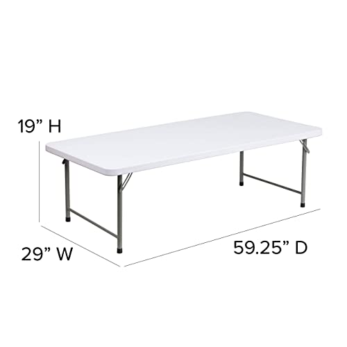 Flash Furniture Paige 4.93-Foot Kid's Granite White Plastic Folding Table