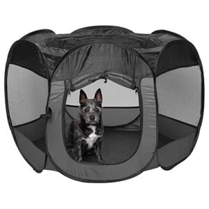 furhaven pop up playpen pet tent playground - gray, small