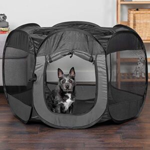 Furhaven Pop Up Playpen Pet Tent Playground - Gray, Small