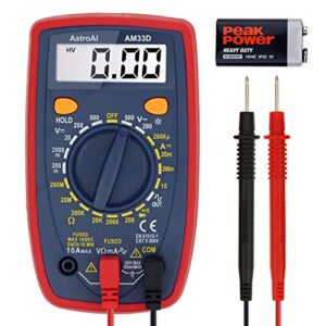 astroai multimeter tester 2000 counts digital multimeter with dc ac voltmeter and ohm volt amp meter ; measures voltage, current, resistance; tests live wire, continuity