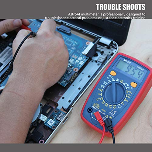 AstroAI Multimeter Tester 2000 Counts Digital Multimeter with DC AC Voltmeter and Ohm Volt Amp Meter ; Measures Voltage, Current, Resistance; Tests Live Wire, Continuity