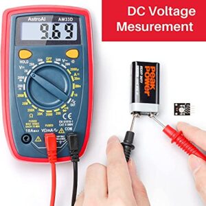 AstroAI Multimeter Tester 2000 Counts Digital Multimeter with DC AC Voltmeter and Ohm Volt Amp Meter ; Measures Voltage, Current, Resistance; Tests Live Wire, Continuity