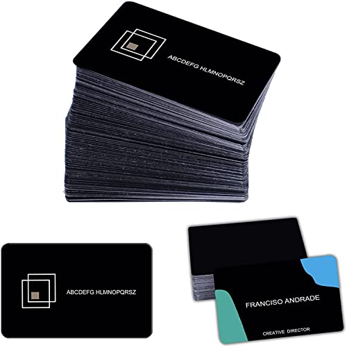 MS WGO 100pcs Laser Engraved Metal Business Cards Blanks 3.4x2.1in Thicknes (0.45mm)