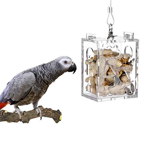 KINTOR Parrot Creative Foraging Toy Feeder Bird Cage, Big Size 4.8x3.6x2.6inch