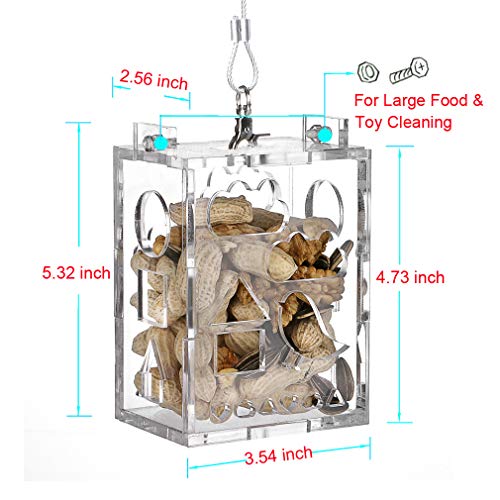 KINTOR Parrot Creative Foraging Toy Feeder Bird Cage, Big Size 4.8x3.6x2.6inch