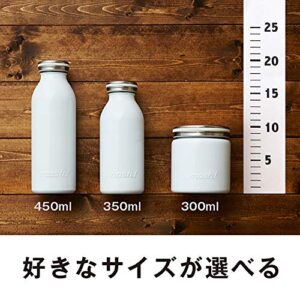 mosh! DMMB450IV Water Bottle, Vacuum Insulated, Screw Type, Mug, Bottle, 1.5 fl oz (0.45 L), Ivory