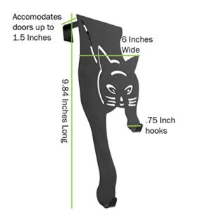 Evelots Cat Over The Door Hooks for Hanging-Black-Over The Door Organizer-Strong Metal Hooks