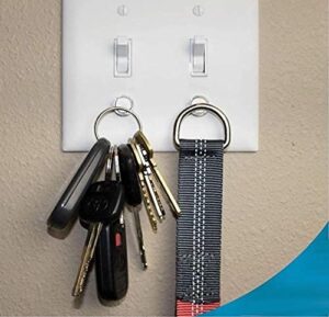 savvy home magnetic key rack (2 pack) | key holder for light switch | smart modern design for keychain rings, car keys, key fobs | easy installation