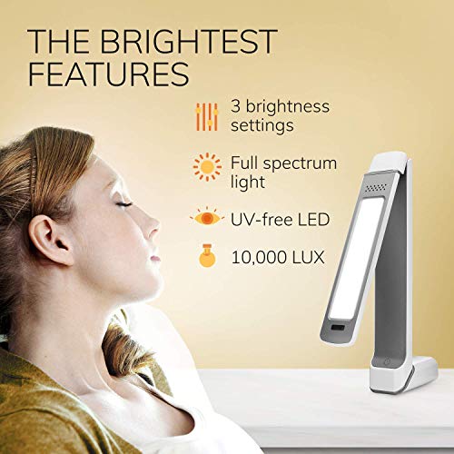 Circadian Optics Lumos 2.0 Light Therapy Lamp | Ultra Bright 10,000 Lux Full Spectrum LED Light (White)