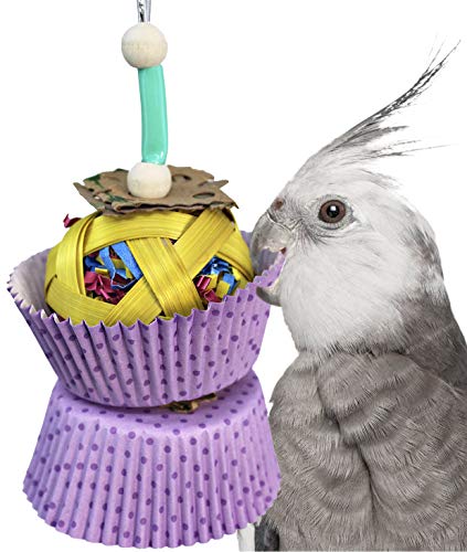 Bonka Bird Toys 1080 Cane Cake Foraging Parrot cage Toys Cages Shredder Cockatiel Quality Product Hand Made in The USA