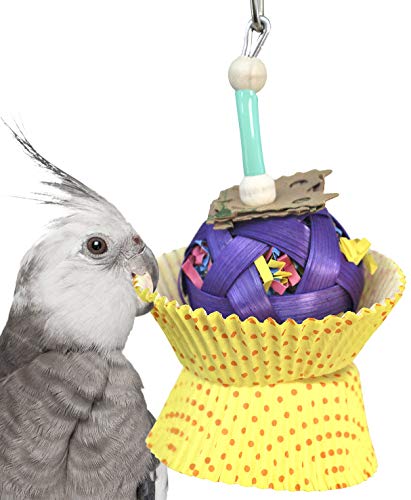 Bonka Bird Toys 1080 Cane Cake Foraging Parrot cage Toys Cages Shredder Cockatiel Quality Product Hand Made in The USA