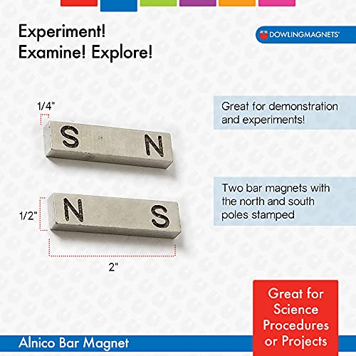 Dowling Magnets Alnico Bar Magnet (1.88 inches long x .46 inch wide x .24 inch thick), Set of 2