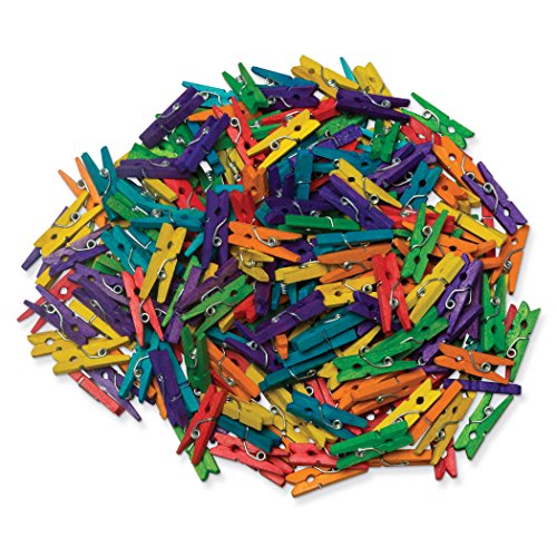 Chenille Kraft CK-367202 Bright Hues Spring Clothespins, 1.4" Height, 4" Wide, 4" Length, Mini (250 count)