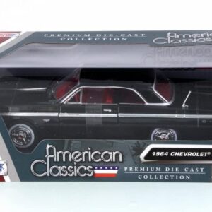 Motor Max New 1:24 W/B American Classics Collection - Black 1964 Chevrolet Impala Hardtop Diecast Model Car