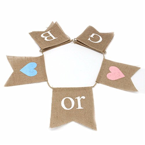 Gender Reveal Party - Baby Shower Decorations -"BOY or GIRL" Burlap Banner by Akak Store - Pregnancy Announcement