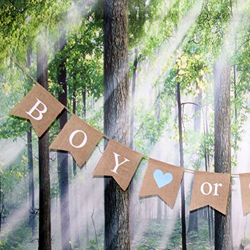 Gender Reveal Party - Baby Shower Decorations -"BOY or GIRL" Burlap Banner by Akak Store - Pregnancy Announcement
