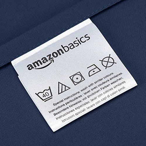 Amazon Basics Microfiber Pillowcase, Set of 2, Navy Blue, 31.5" L x 19.7" W