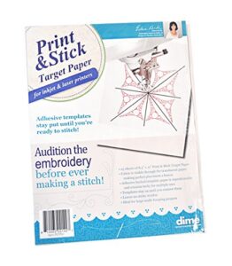 print & stick target paper, adhesive machine embroidery templates, for inkjet & laser printers