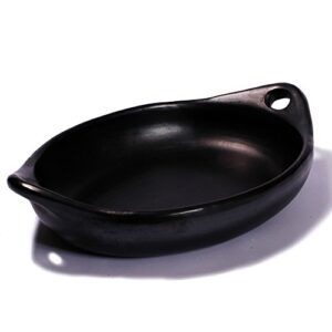 ancient cookware, chamba clay oval serving dish with handles, large, 4 quarts