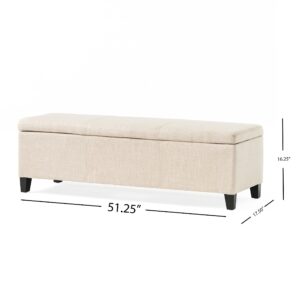 Great Deal Furniture Sarelia Bench Storage Ottoman (Light Beige)