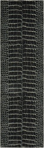 Nourison Maxell Nourison Charcoal 2'2" x 7'6" Area -Rug, Easy -Cleaning, Non Shedding, Bed Room, Living Room, Dining Room, Kitchen (2x8)