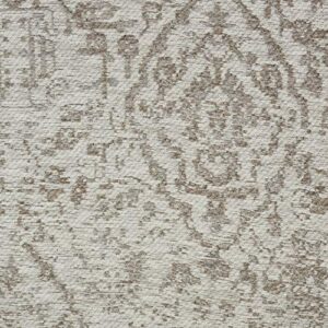 Nourison Damask Farmhouse Ivory 5' x 7' Area -Rug, Easy -Cleaning, Non Shedding, Bed Room, Living Room, Dining Room, Kitchen (5x7)