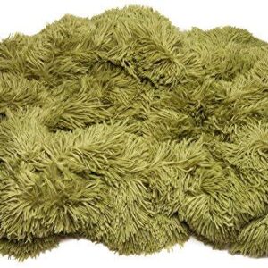 Chanasya Solid Faux Long Fur Throw Blanket - Soft, Fuzzy Throw Blanket - for Bed or Couch - 50" x 65” - Olive Green