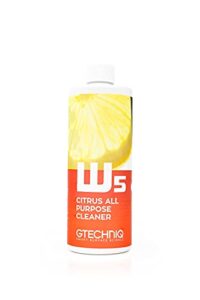 gtechniq - w5 citrus all purpose cleaner - removes oil and grime with ease; does not damage wax or coatings; 100% biodegradable; use on engine bays or carpet stains to remove grease (500 milliliters)