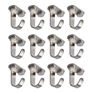 alise x2208-12p stainless steel ceiling hook towel/robe clothes hook for closet top bathroom kitchen cabinet garage utility heavy duty screw mounted,brushed (12 pack)