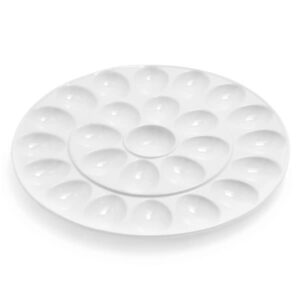 sur la table porcelain egg platter, white